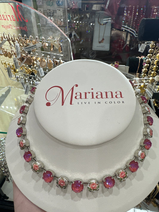 MARIANA NKLC-SLVR-PINK & ROSE STONES