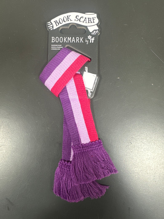 BOOK SCARF BOOKMARK - PINK & PURPLE