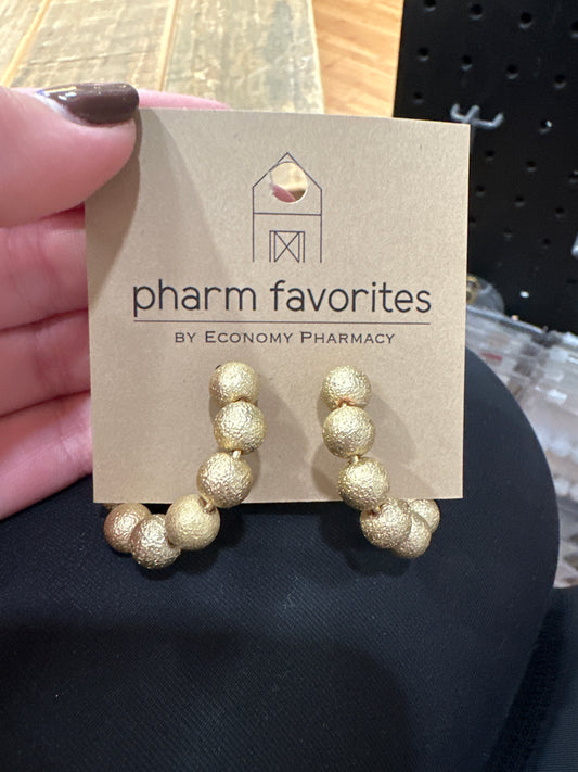 GOLD BEADED EARRINGS