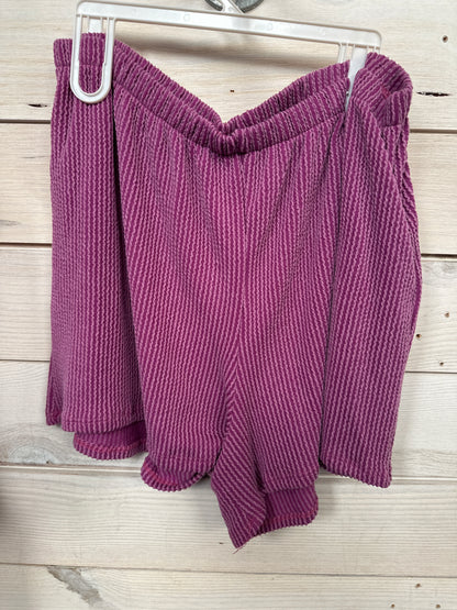 DARK PURPLE 2PC SHORT SET