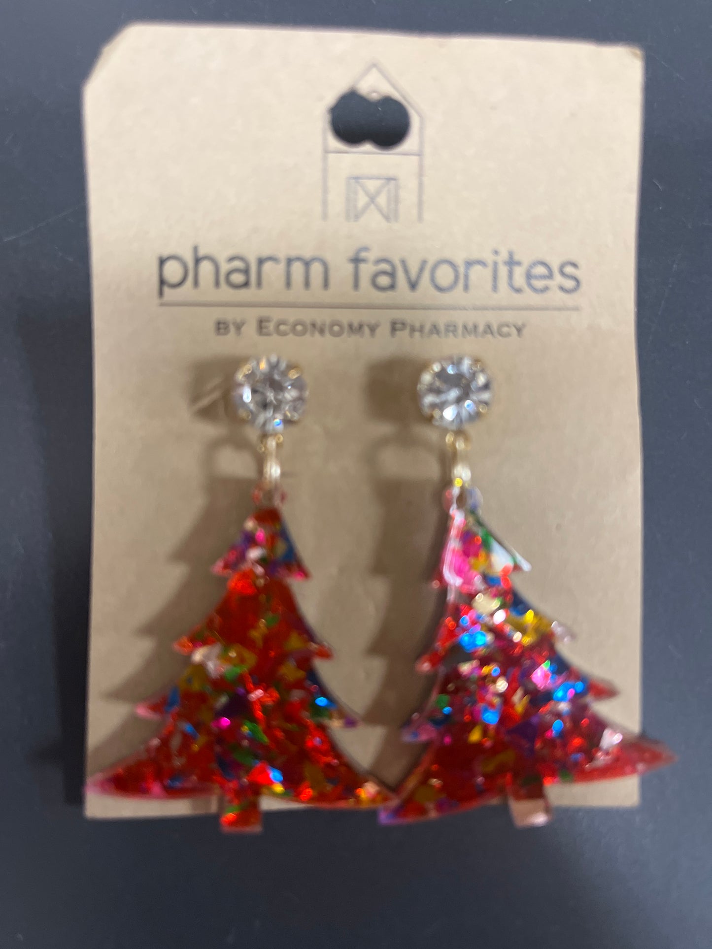 Glitter Acrylic Christmas Tree Earrings