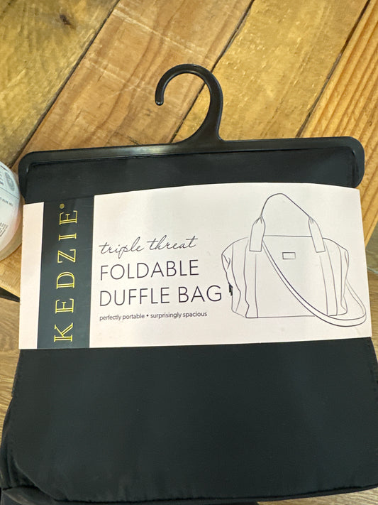 KEDZIE FOLDABLE DUFFLE BAG - BLACK