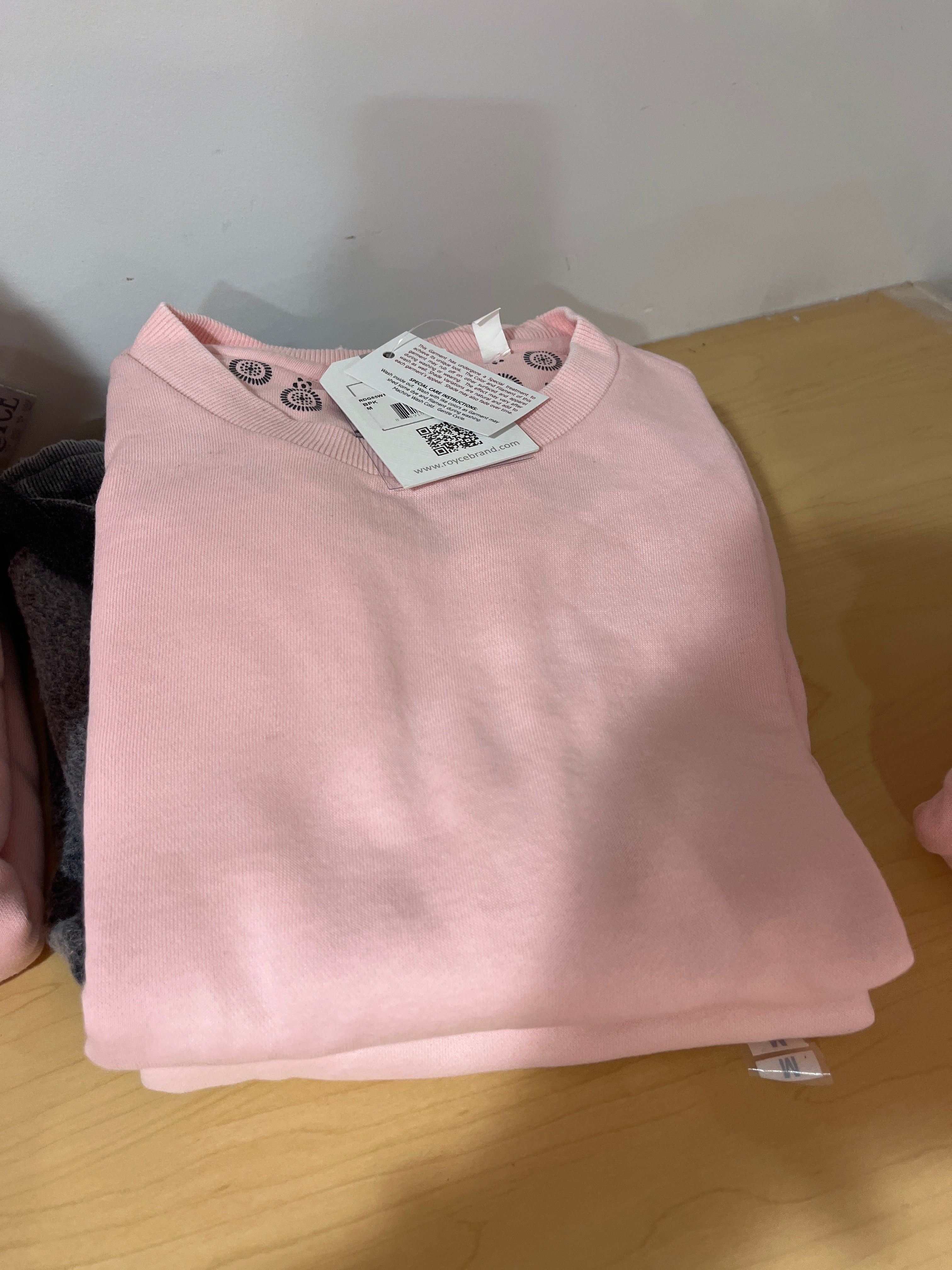 ROUND BOTTOM CREW NECK SWEATSHIRT - BEACH PINK