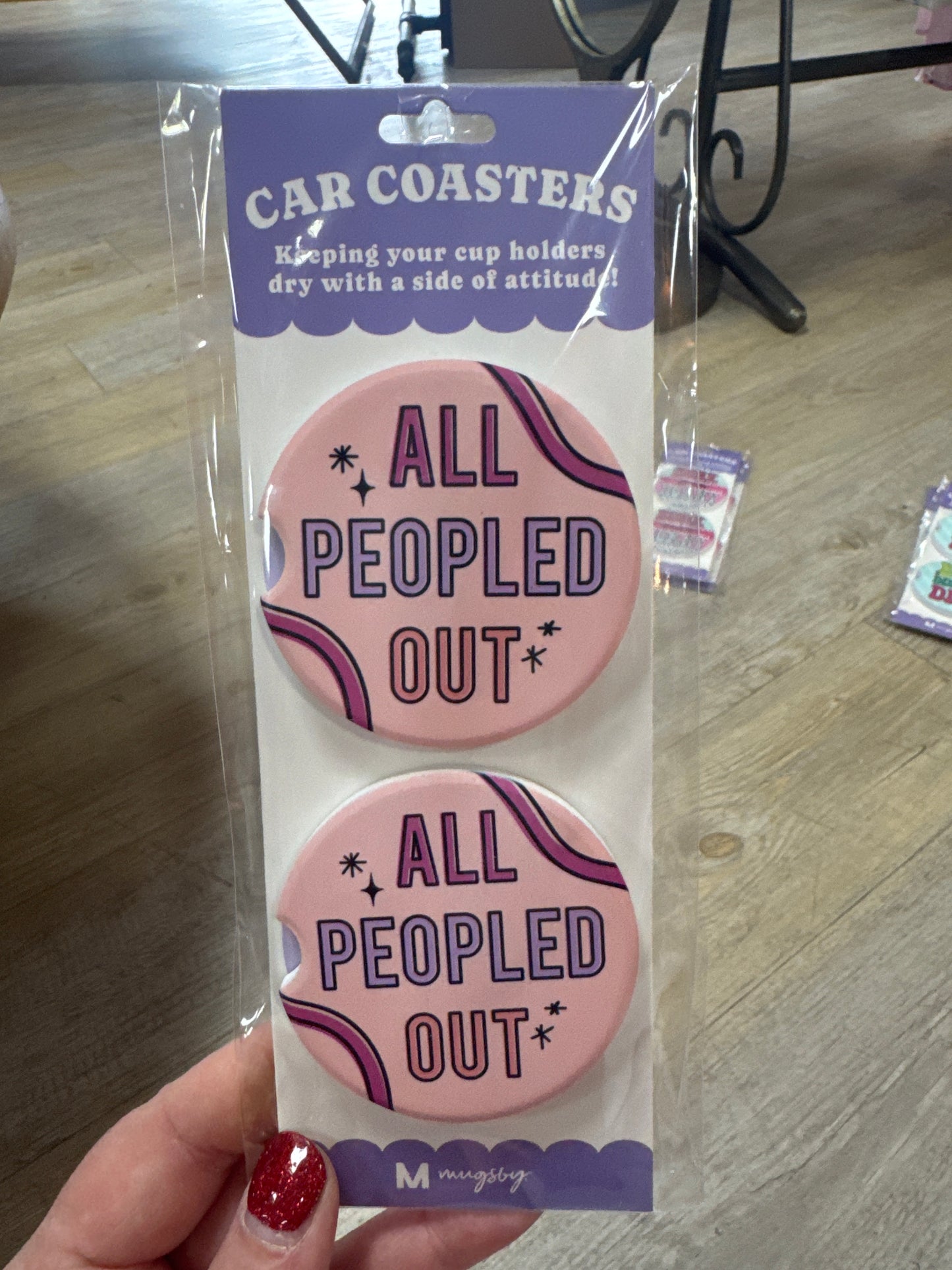 CAR COASTERS - 2PC - ALL PEOPLED OUT