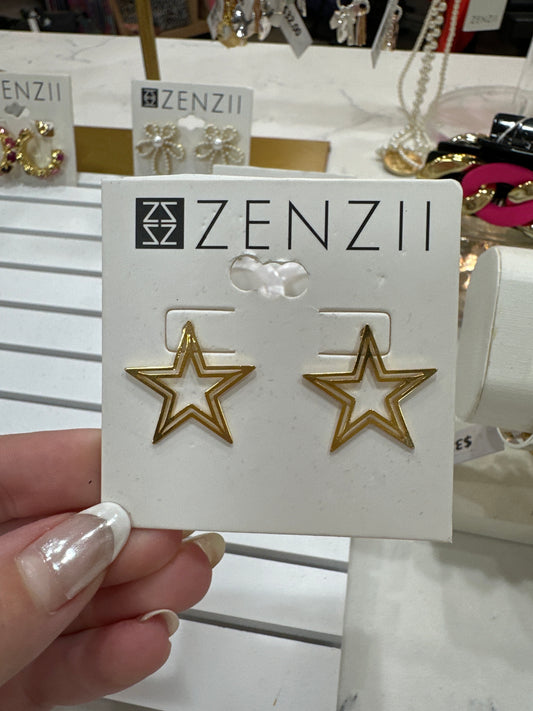 GOLD STAR SHAPED METAL EARRINGS