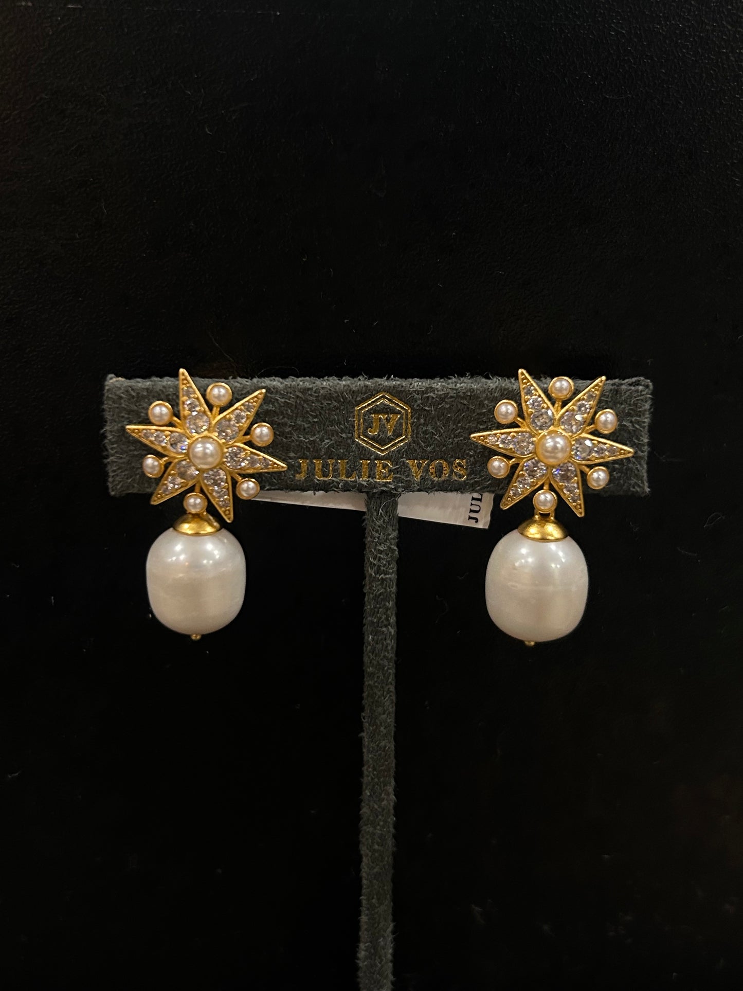 CELESTE PEARL DROP EARRINGS GLD PRL