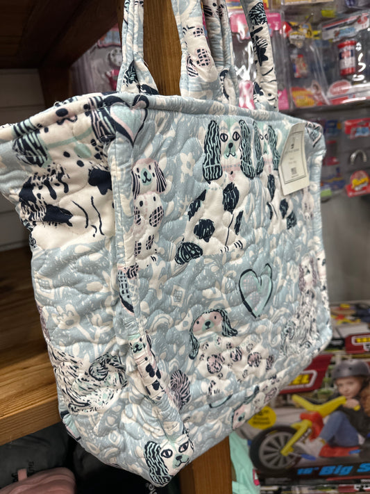 SMALL TOTE BAG - FOO DOGS - LIGHT BLUE