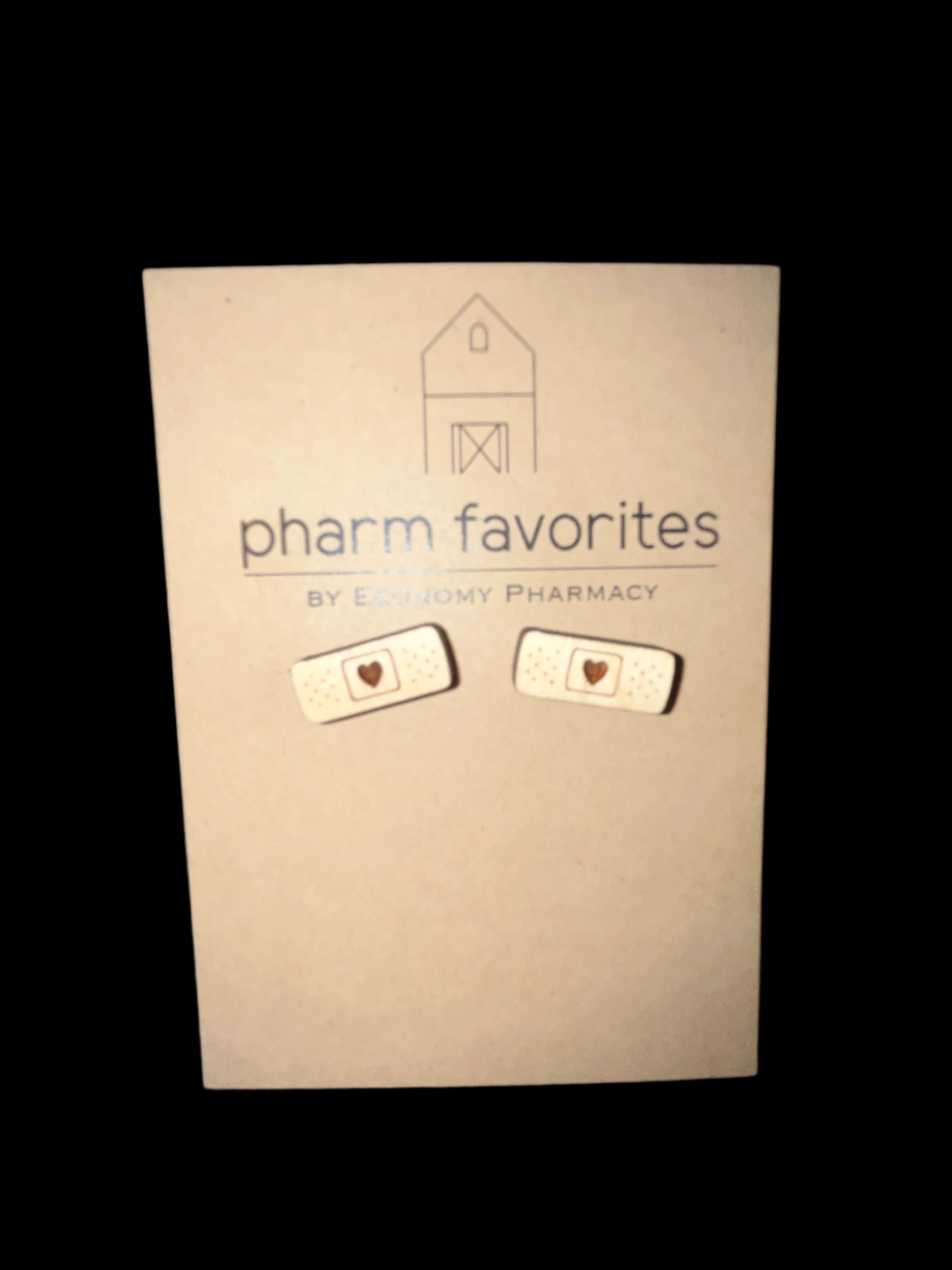 WOODEN BANDAGE STUD EARRINGS