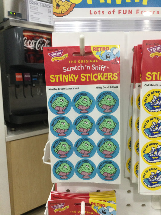 SCRATCH N SNIFF STINKY STICKERS - MINT ICE CREAM