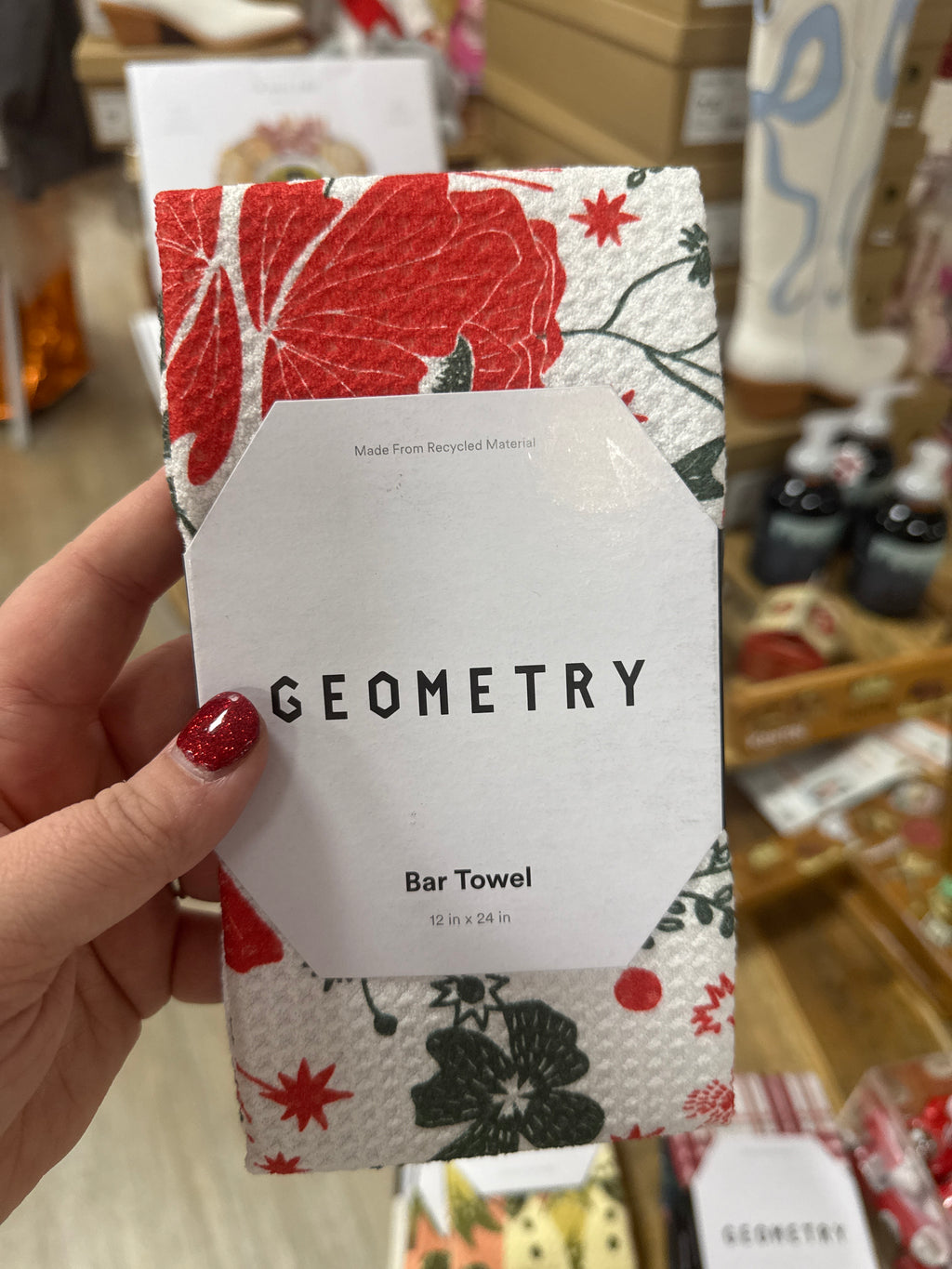 GEOMETRY BAR TOWEL - CHRISTMAS