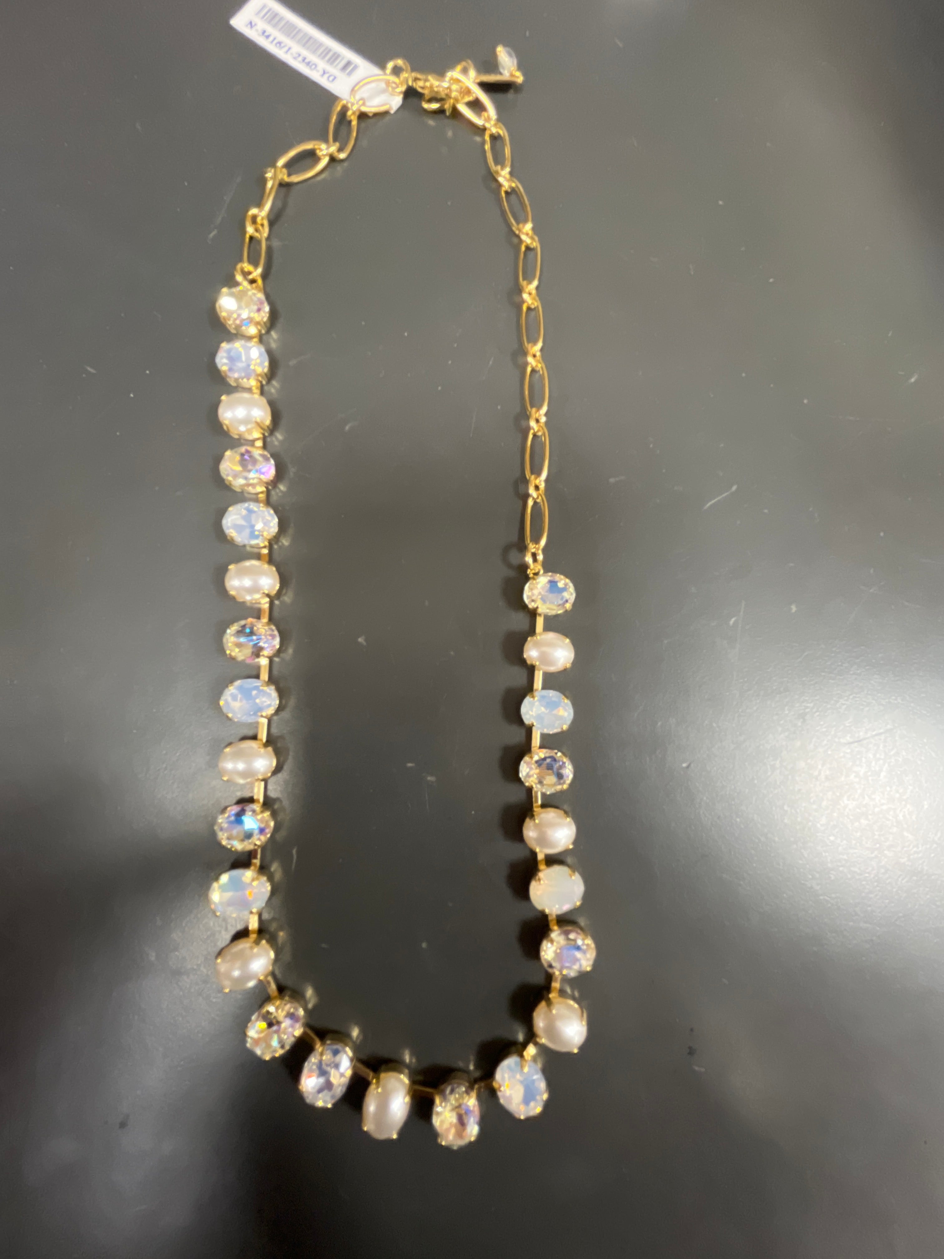 MARIANA - NECKLACE - GOLD - IRIDESCENT AND PEARL STONE