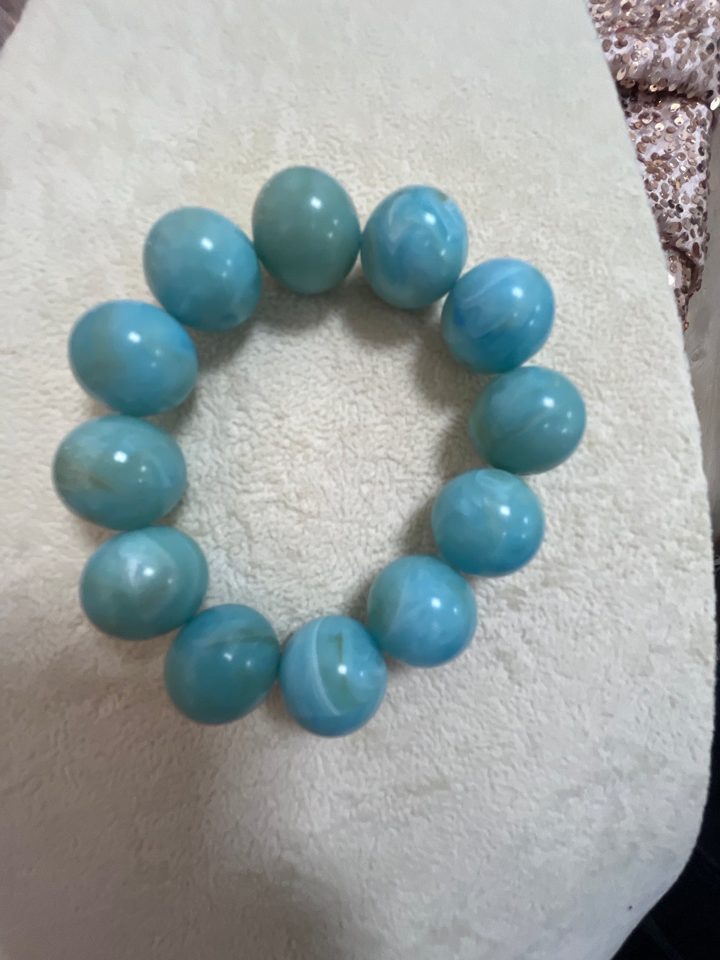 OVERSIZED BEADED BRACELET - TURQUOISE