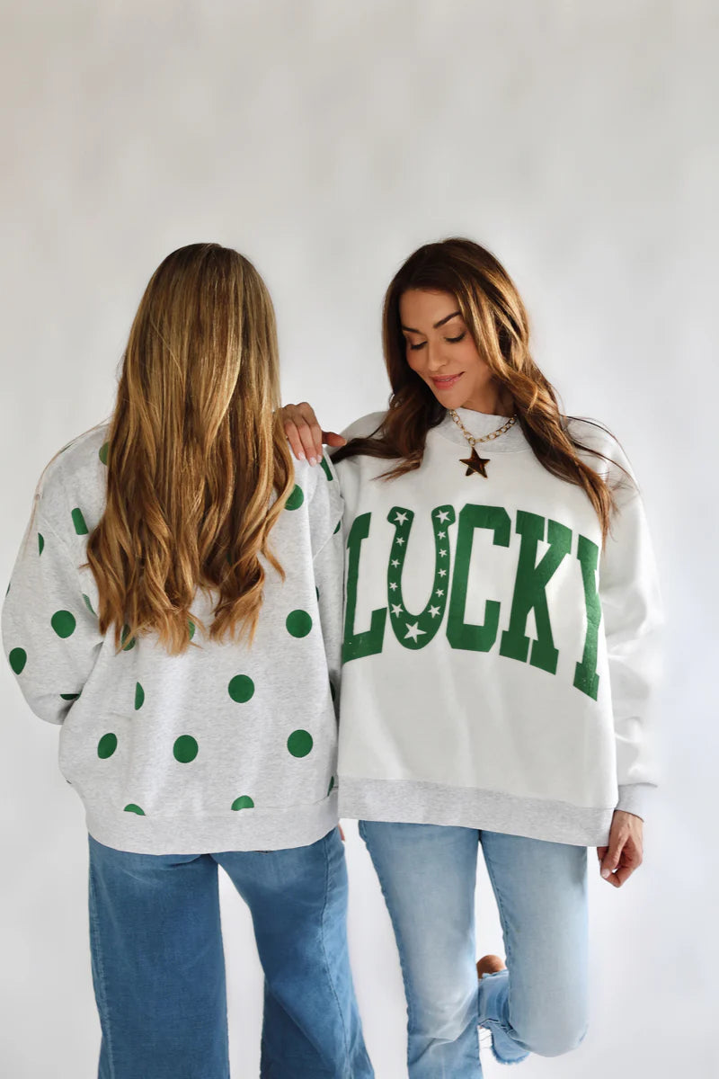 LUCKY 2-SIDED MOCK SWEATSHIRT