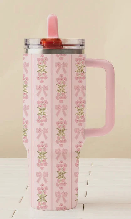 40 OZ LIFESTYLE FLIP STRAW TUMBLER - OH SO FANCY - PINK