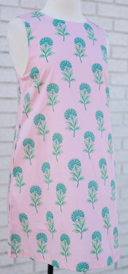 PINK SLEEVELESS DRESS WITH BACK TIE BOW