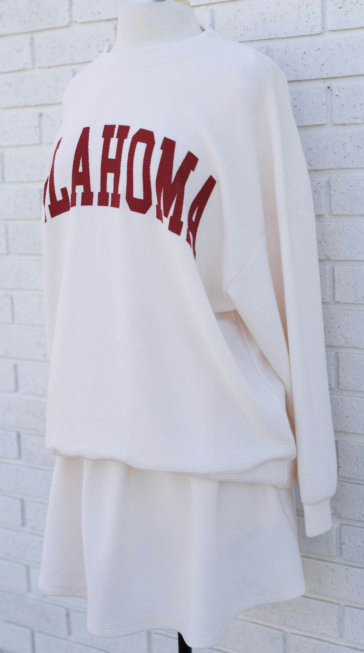 CRIMSON OKLAHOMA IVORY LONG SLEEVE BLOUSE AND IVORY SKIRT 2 PC. SET