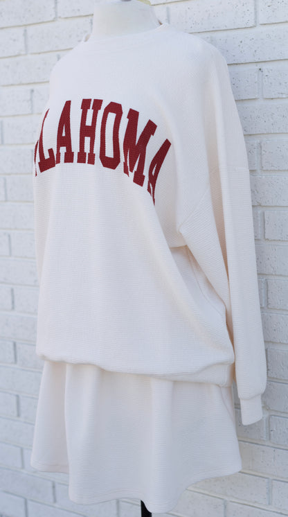 CRIMSON OKLAHOMA IVORY LONG SLEEVE BLOUSE AND IVORY SKIRT 2 PC. SET