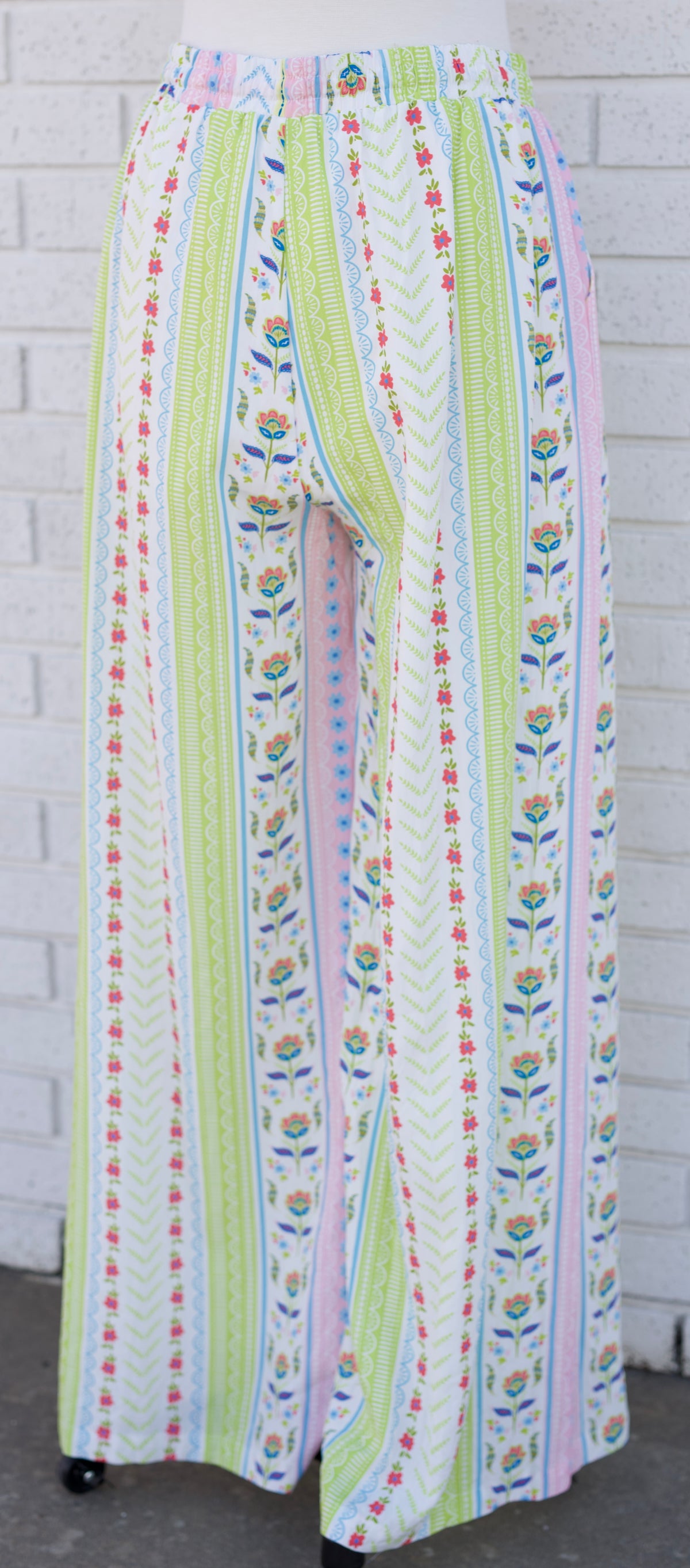 MULTI COLOR FLORAL WIDE LEG PANTS