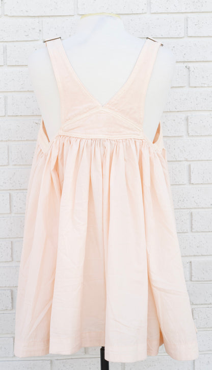 SALMON OVERALL STYLE FLOWY DRESS
