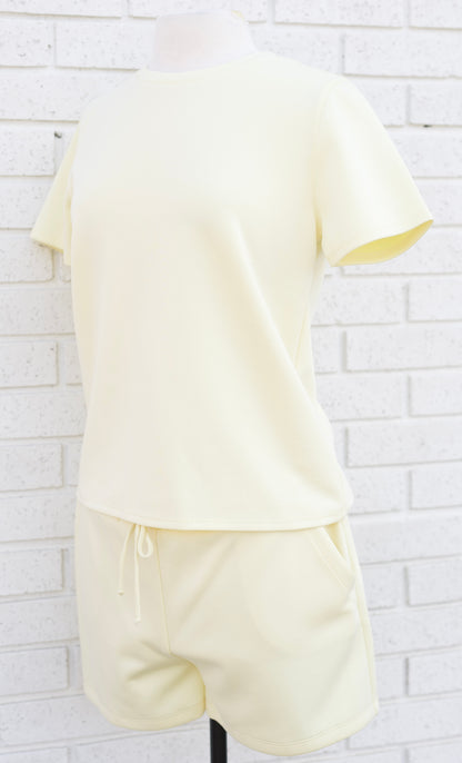 LIGHT YELLOW 2PC SHORT SET