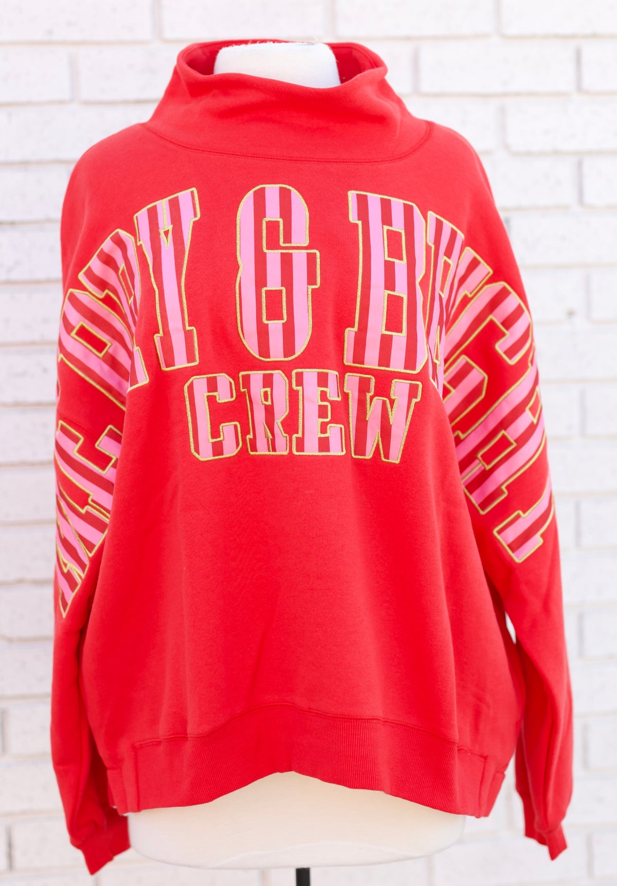 MOCK NECK SWEATSHIRT MERRY & BRIGHT CREW