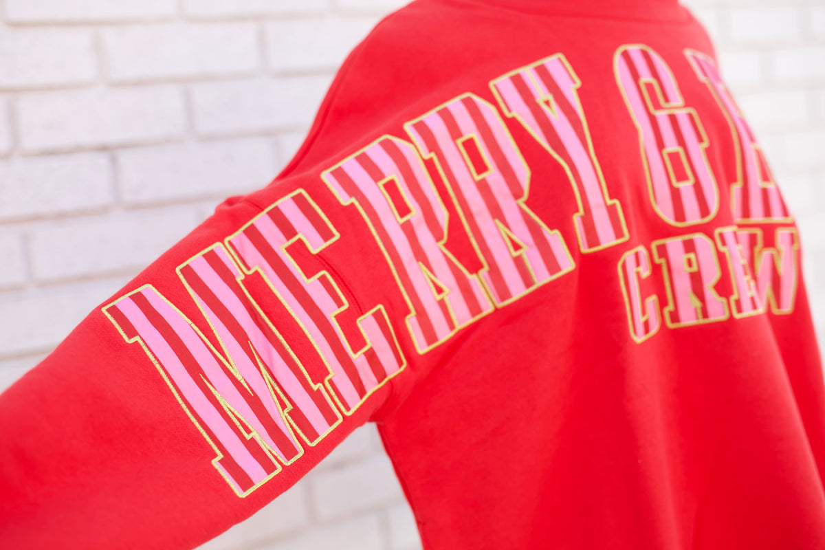 MOCK NECK SWEATSHIRT MERRY & BRIGHT CREW