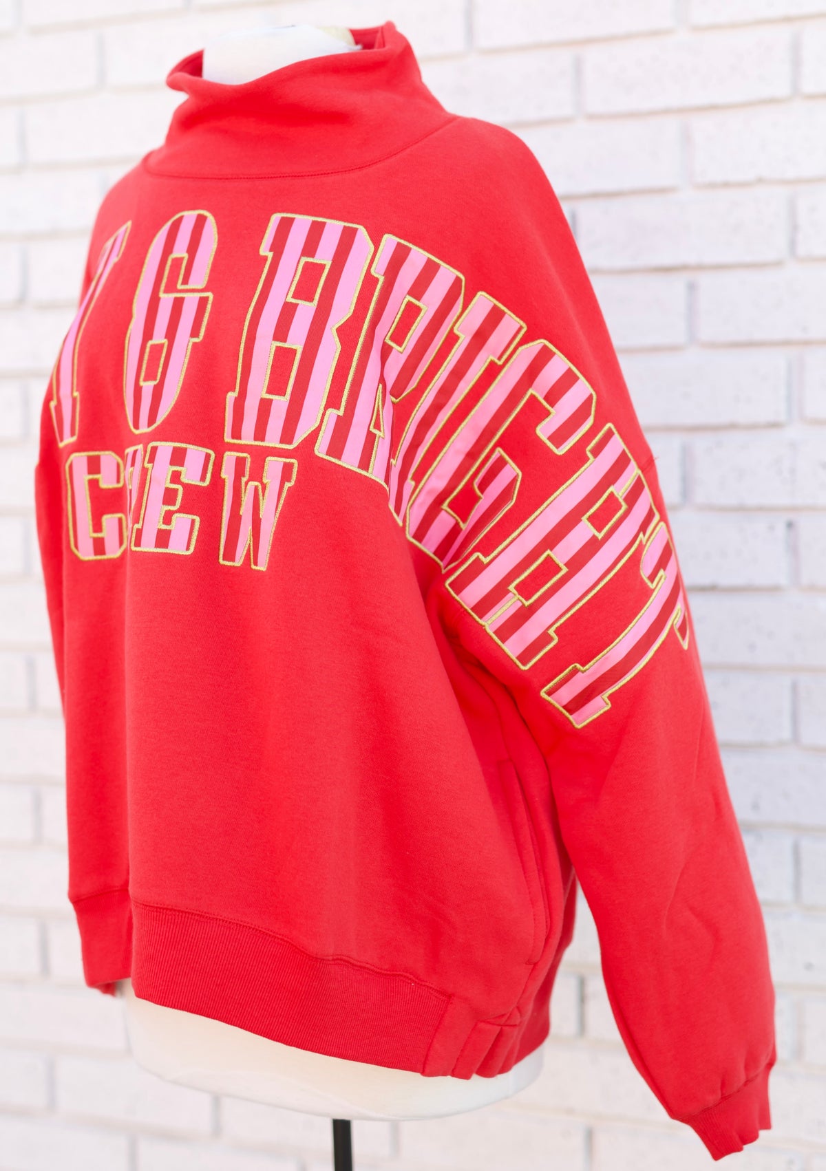 MOCK NECK SWEATSHIRT MERRY & BRIGHT CREW