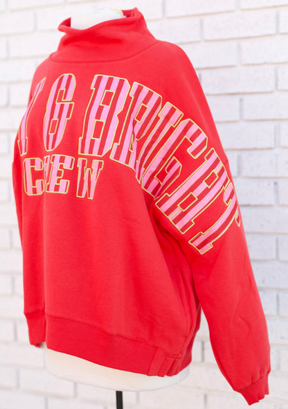 MOCK NECK SWEATSHIRT MERRY & BRIGHT CREW