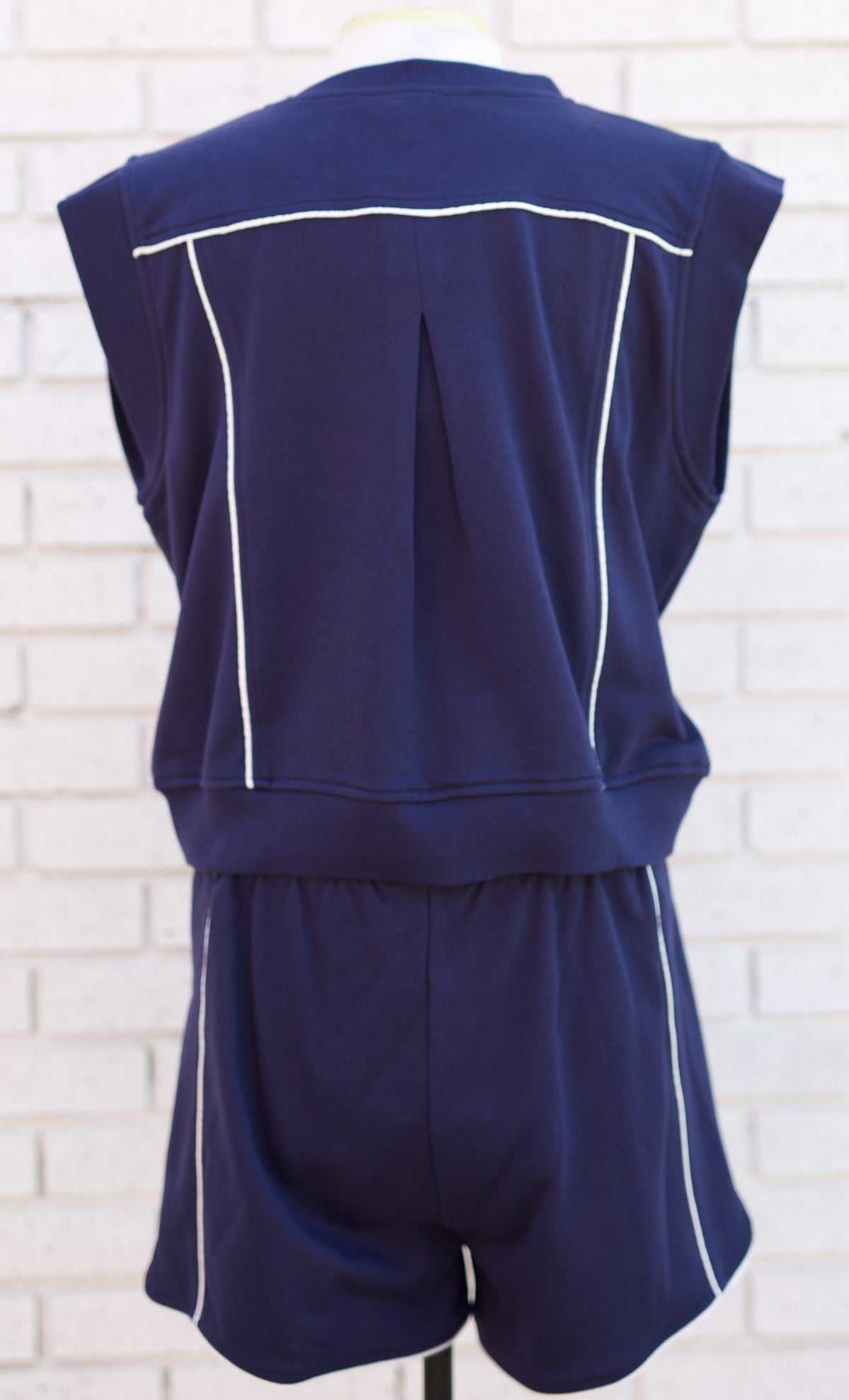NAVY 2PC CONTRAST SHORT SET W/SLEEVELESS VNECK TOP - Pharm Favorites by Economy Pharmacy