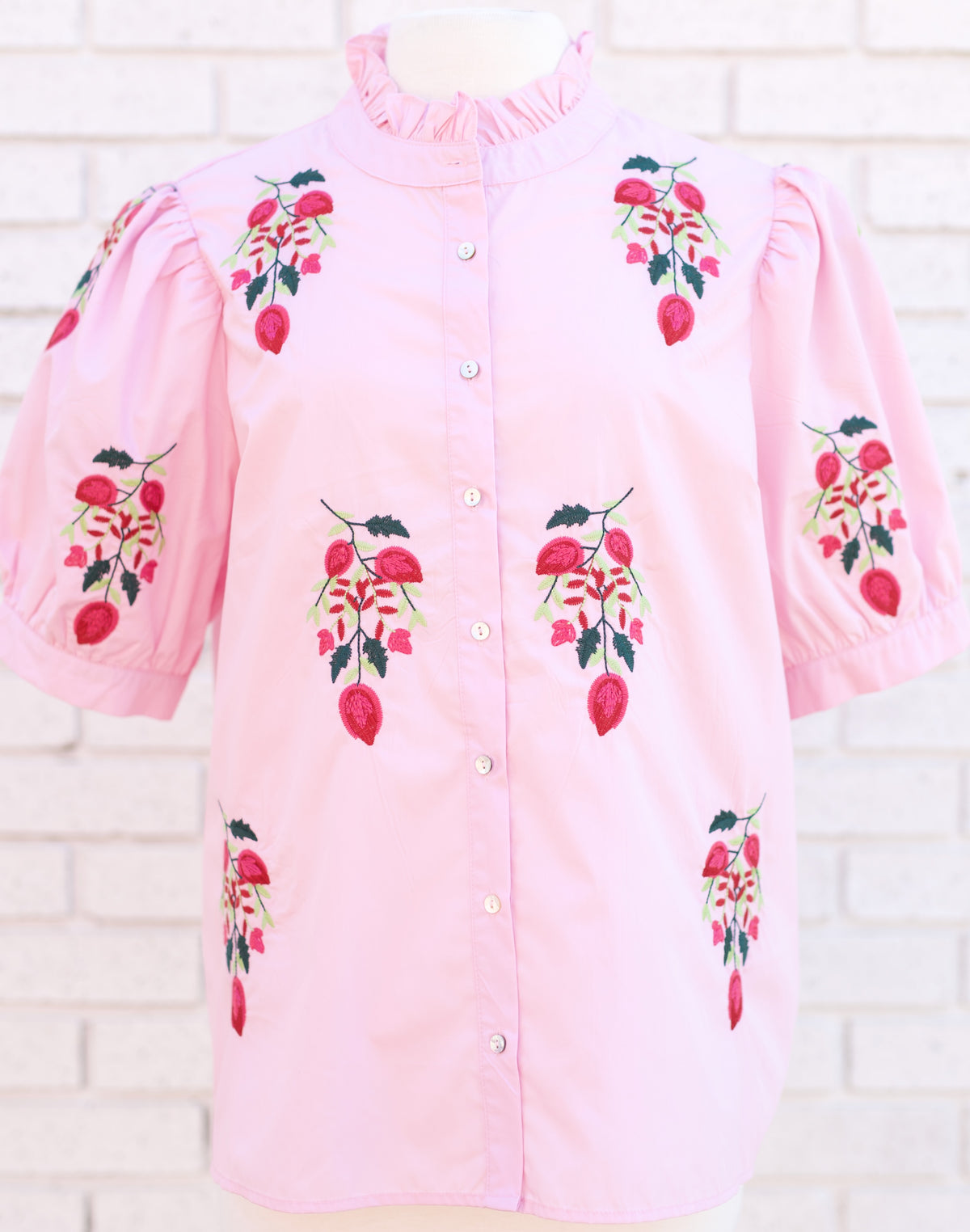 PUFF SLEEVE FLORAL BLOUSE - PINK - Pharm Favorites by Economy Pharmacy