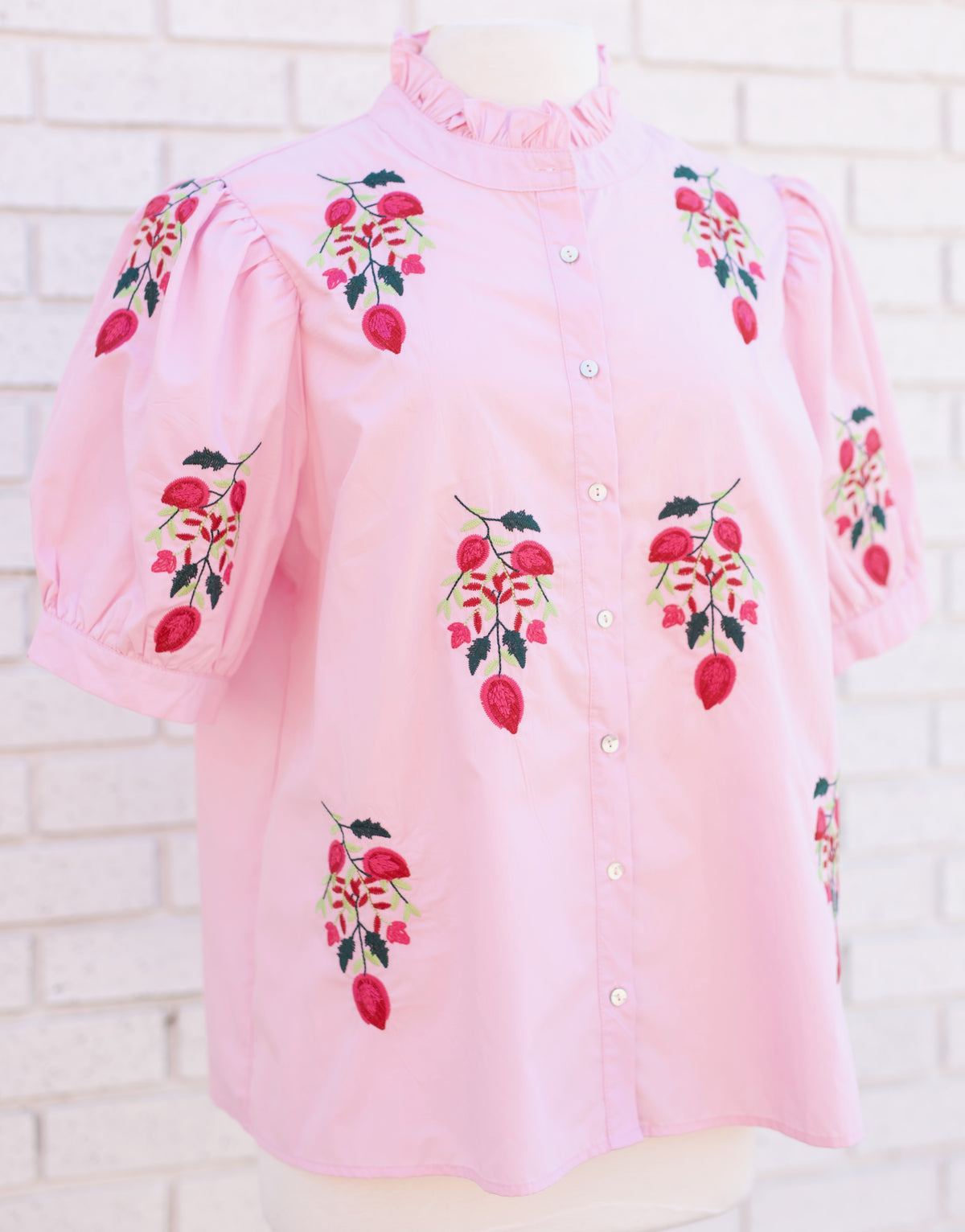 PUFF SLEEVE FLORAL BLOUSE - PINK - Pharm Favorites by Economy Pharmacy
