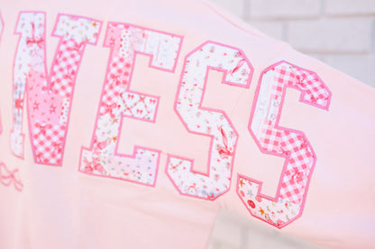 LIGHT PINK KINDNESS MOCK NECK SWEATSHIRT