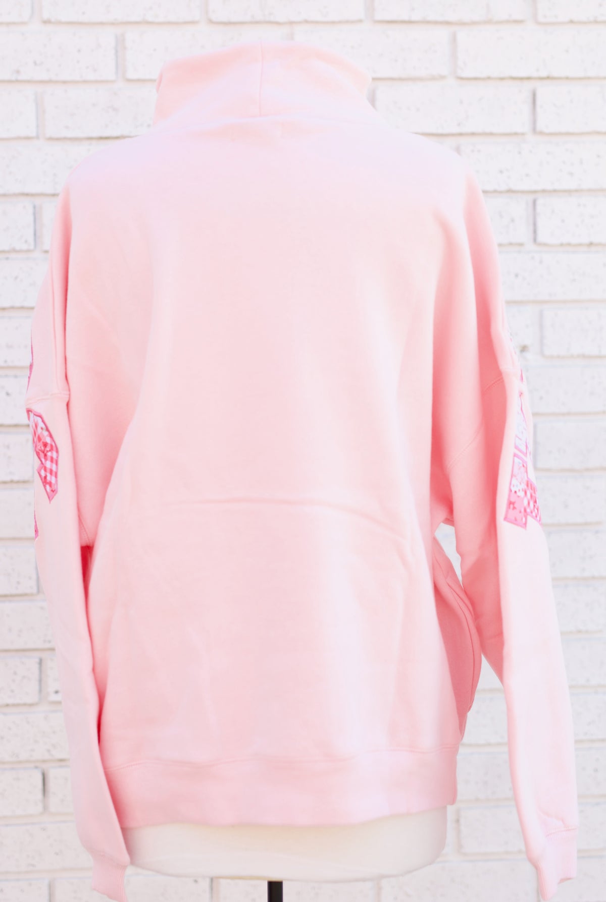 LIGHT PINK KINDNESS MOCK NECK SWEATSHIRT