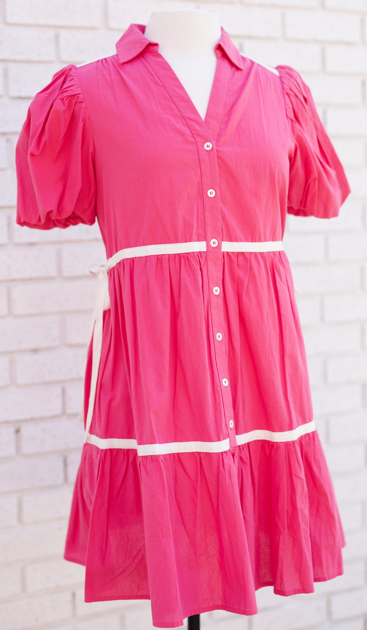 BUTTON DOWN TAPE DETAIL MINI DRESS - Pharm Favorites by Economy Pharmacy