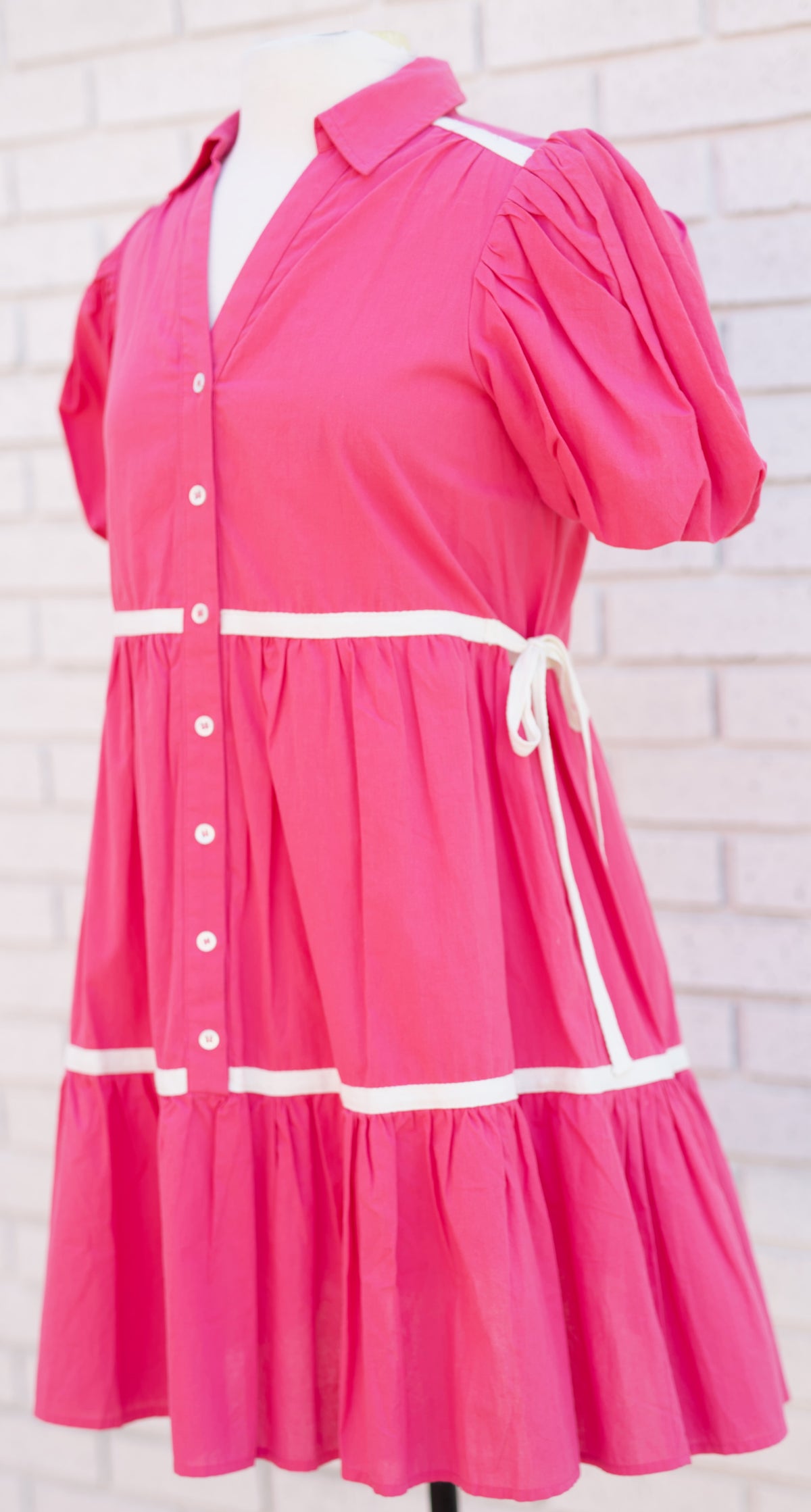BUTTON DOWN TAPE DETAIL MINI DRESS - Pharm Favorites by Economy Pharmacy