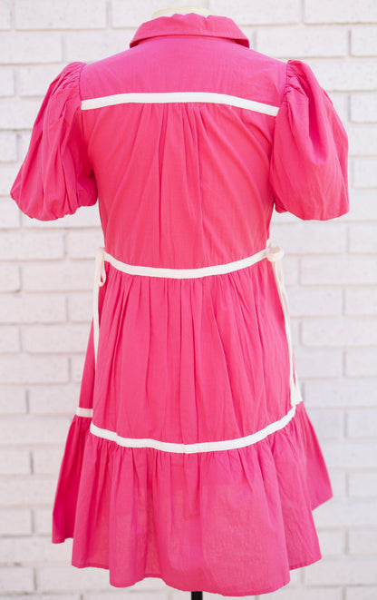 BUTTON DOWN TAPE DETAIL MINI DRESS - Pharm Favorites by Economy Pharmacy