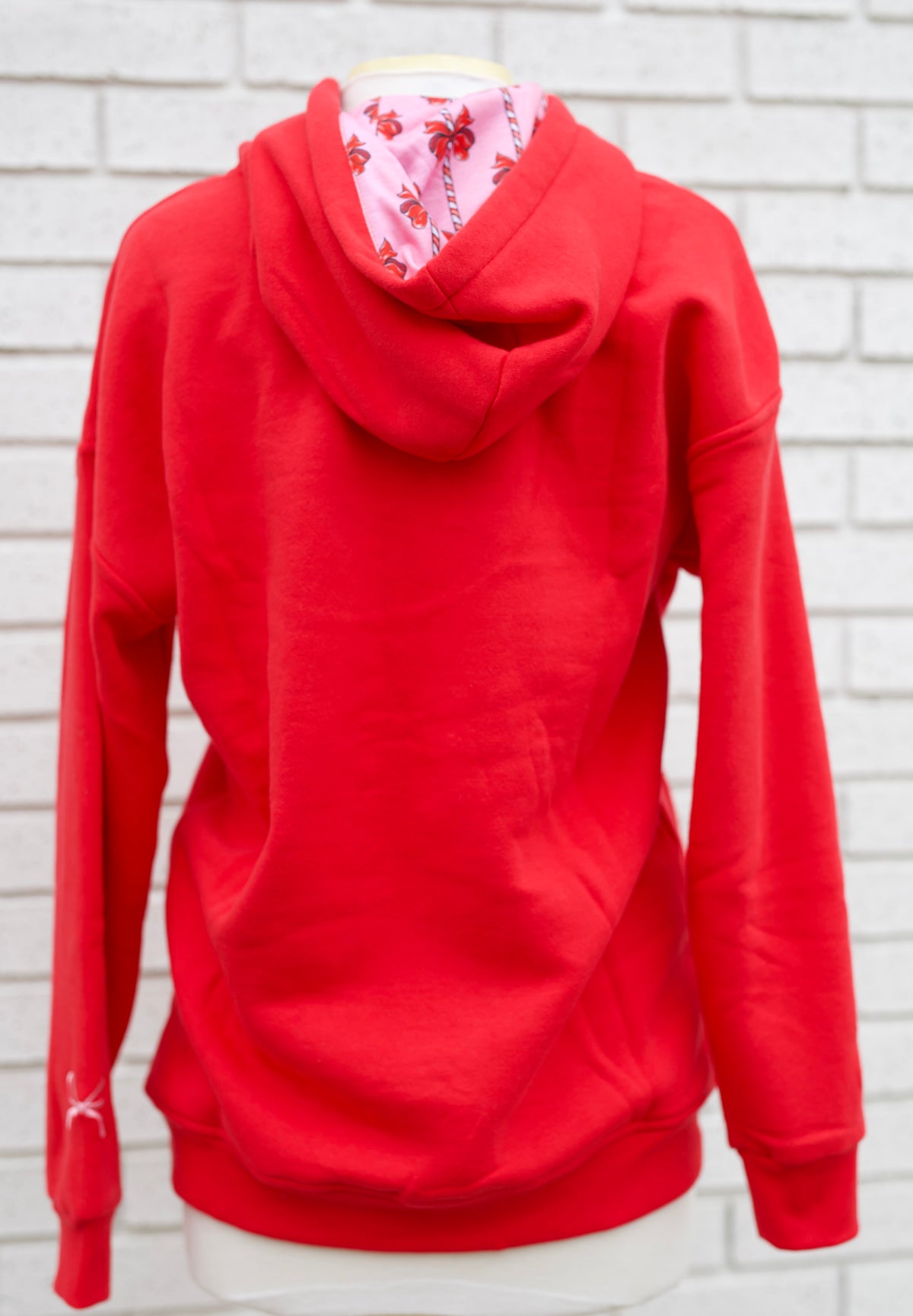 RED EMBROIDERED HOODIE - CHRISTMAS GOOSE
