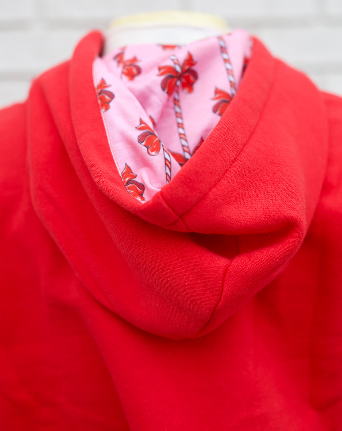 RED EMBROIDERED HOODIE - CHRISTMAS GOOSE