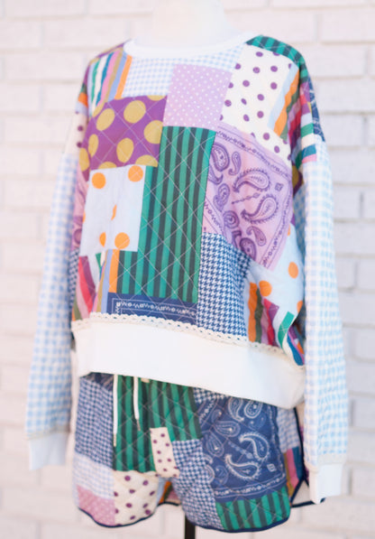 PATCHWORK PRETTY SWEATSHIRT