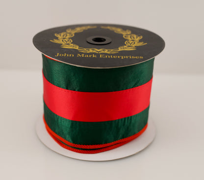 JOHN MARK RIBBON - SATIN STRIPE DBL FUSED - 4"X10YD