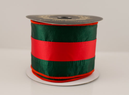 JOHN MARK RIBBON - SATIN STRIPE DBL FUSED - 4"X10YD