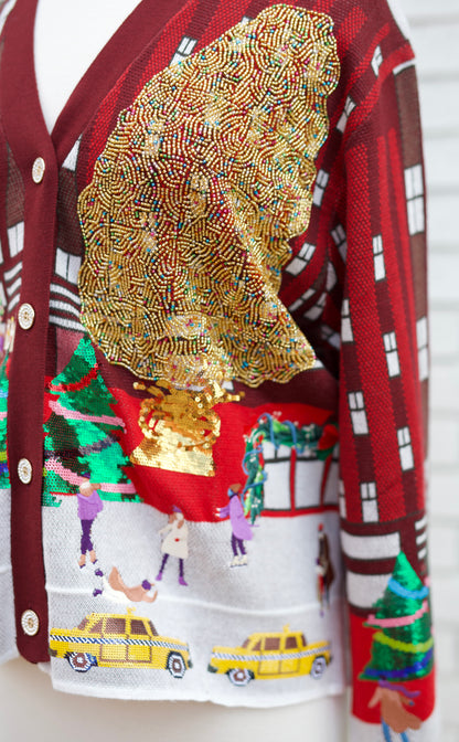 MULTI ROCKEFELLER CENTER BUTTON UP CARDIGAN