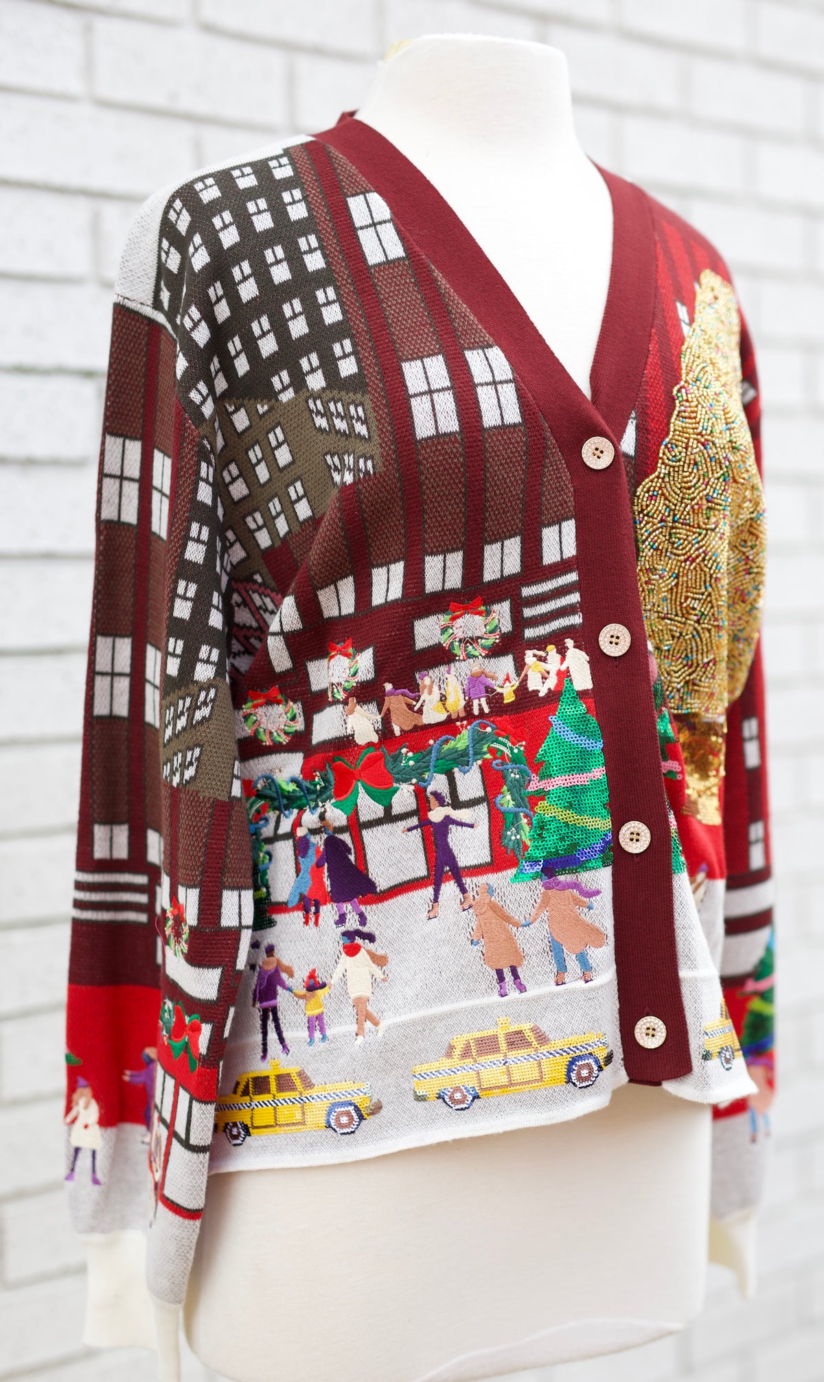 MULTI ROCKEFELLER CENTER BUTTON UP CARDIGAN