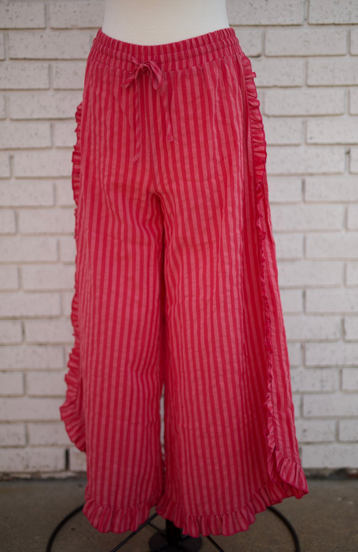BREEZY STRIPE LINEN WIDE LEG PANTS