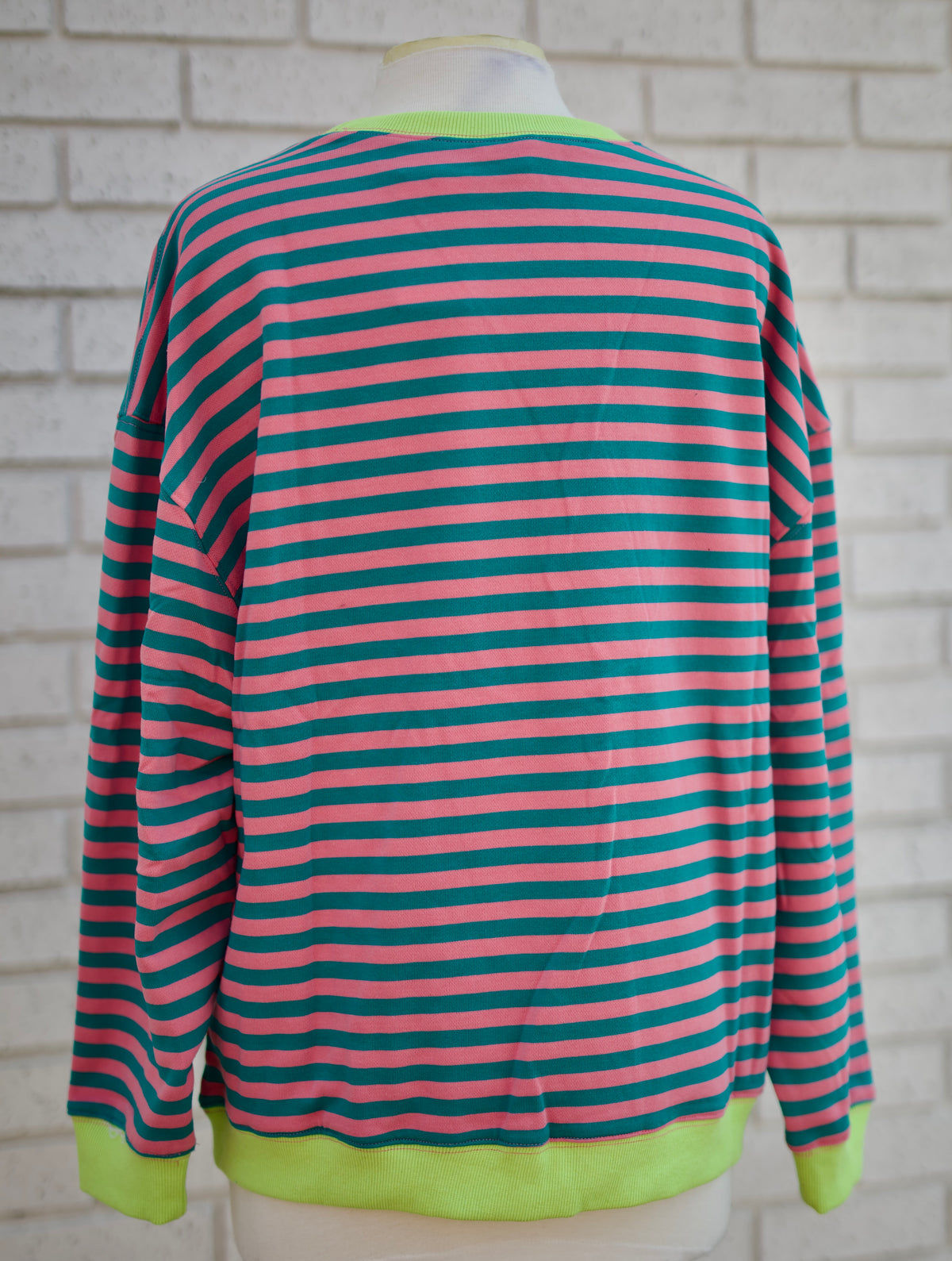 PINK & TURQUOISE OVERSIZE STRIPED TOP