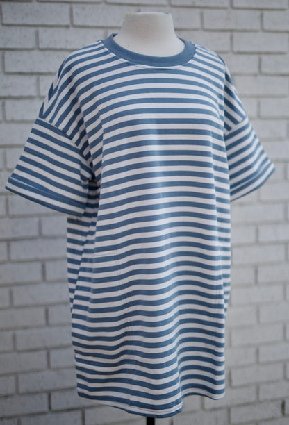 STRIPED OVERSIZED TEE DRESS
