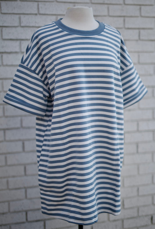 STRIPED OVERSIZED TEE DRESS