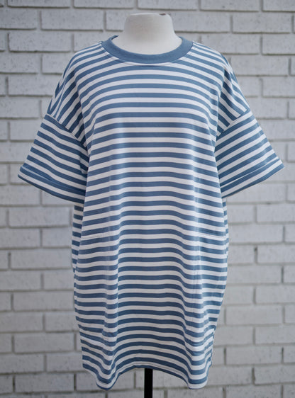 STRIPED OVERSIZED TEE DRESS