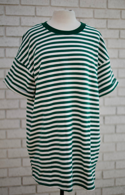 STRIPED OVERSIZED TEE DRESS
