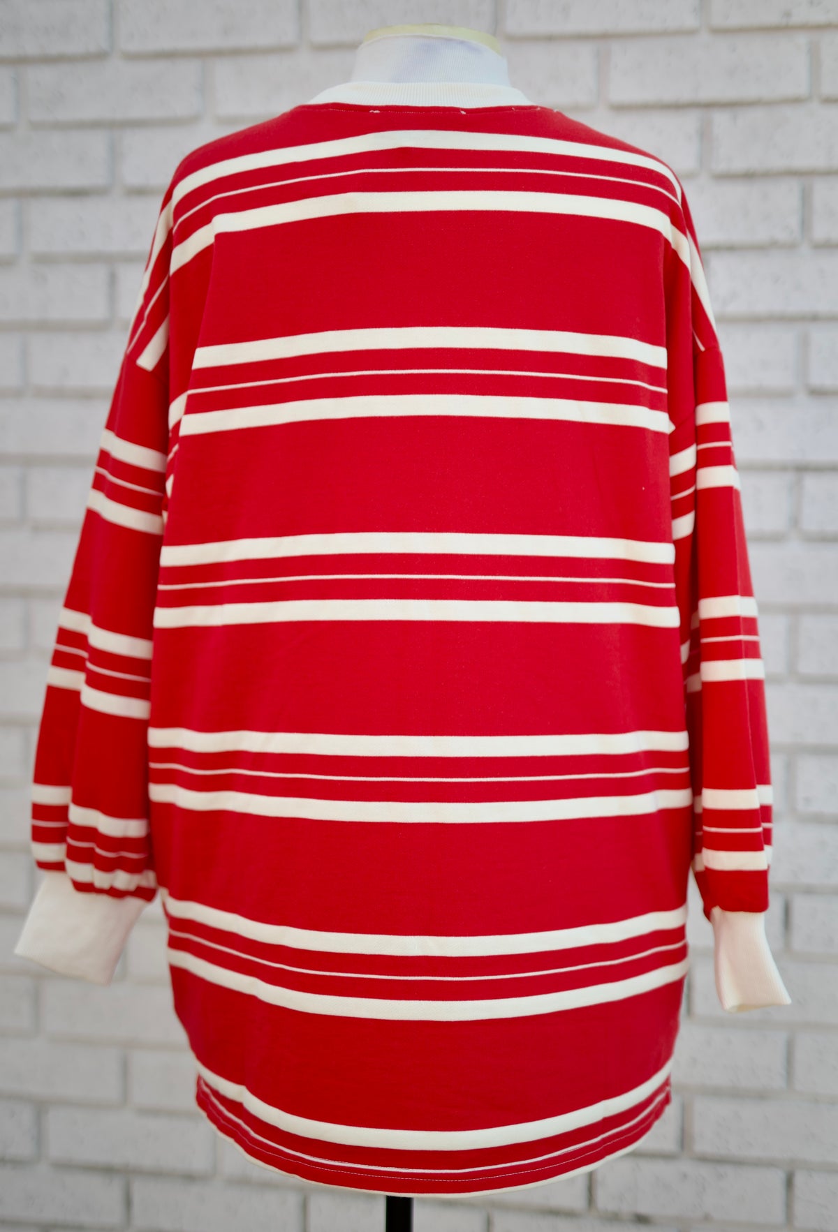 RED STRIPE COASTAL BREEZE STRIPE SWEATSHIRT DRESS